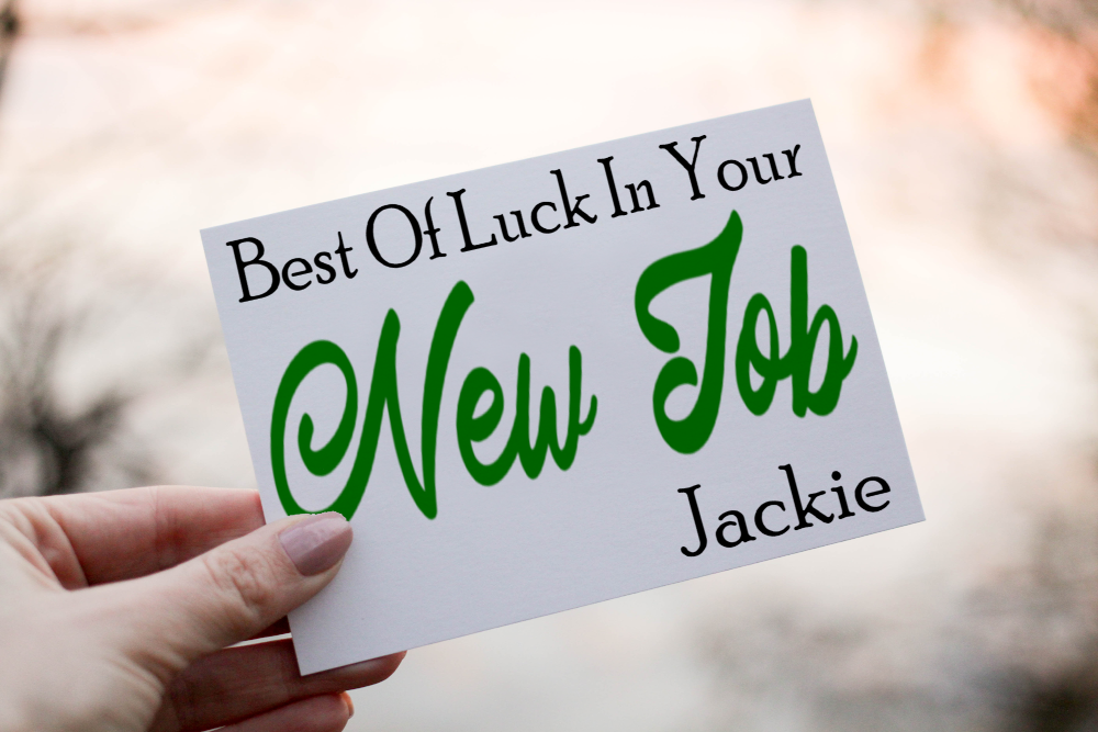 Best Of Luck In Your New Job Card, Personalised Card for New Job